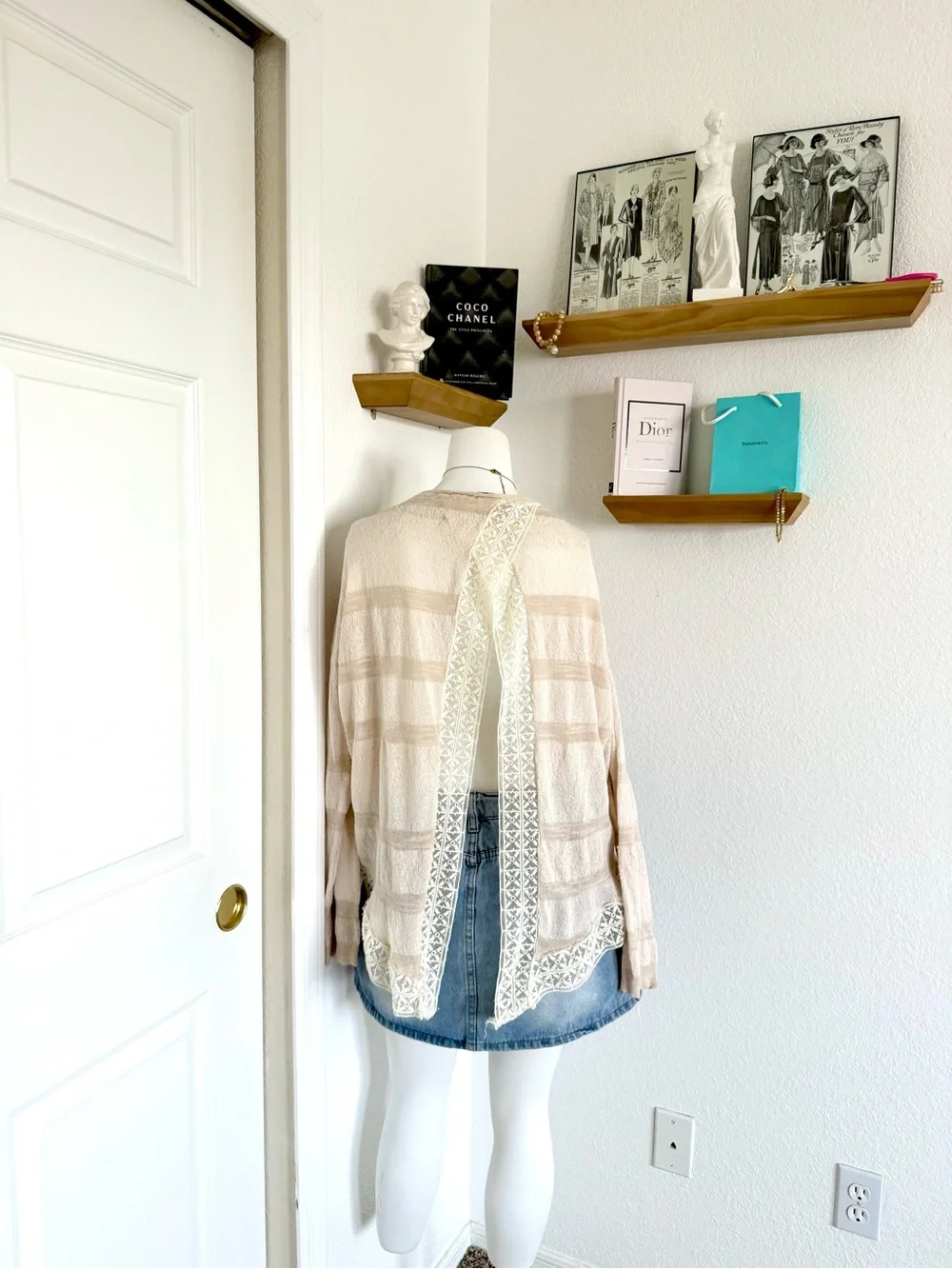 Free People Pebble Dash Top Tan & Cream SIZE L